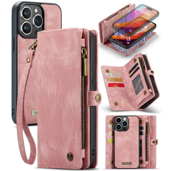 WALLET Ochranný kryt s peňaženkou 2v1 pre Apple iPhone 16 Pro Max ružový