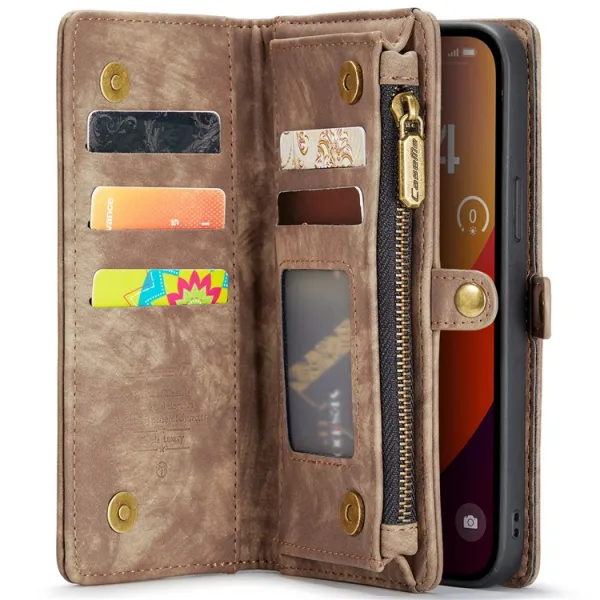 WALLET Ochranný kryt s peňaženkou 2v1 pre Apple iPhone 16 Pro Max hnedý