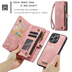 WALLET Ochranný kryt s peňaženkou 2v1 pre Apple iPhone 16 Pro Max ružový