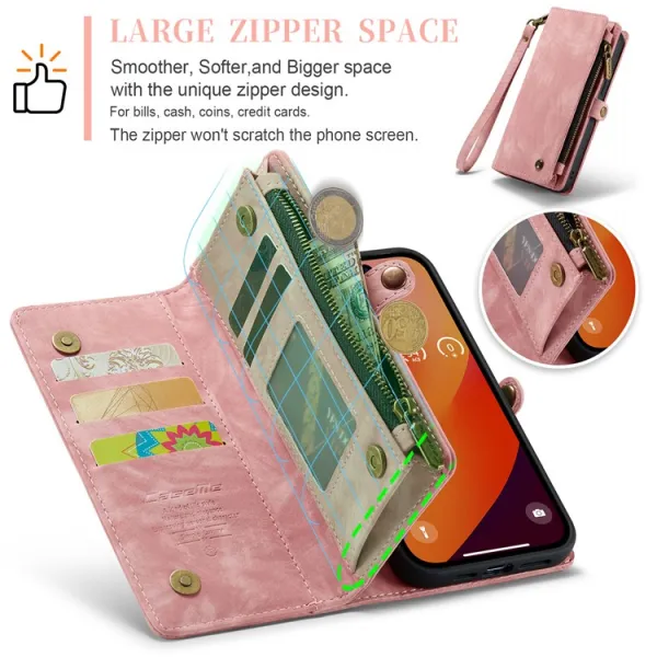 WALLET Ochranný kryt s peňaženkou 2v1 pre Apple iPhone 16 Pro Max ružový