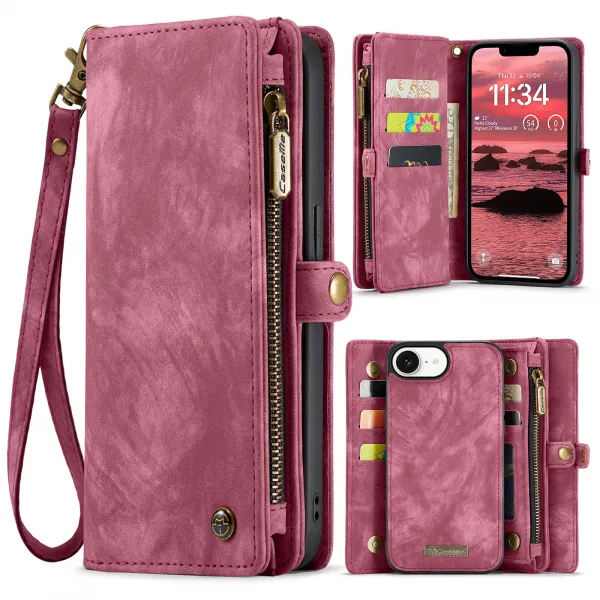 WALLET Ochranný kryt s peňaženkou 2v1 pre Apple iPhone 16e / iPhone 17e červený
