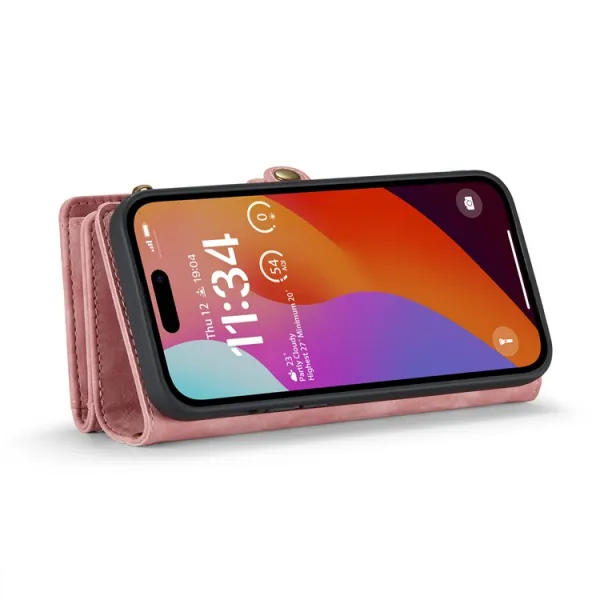WALLET Ochranný kryt s peňaženkou 2v1 pre Apple iPhone 16 Pro Max ružový