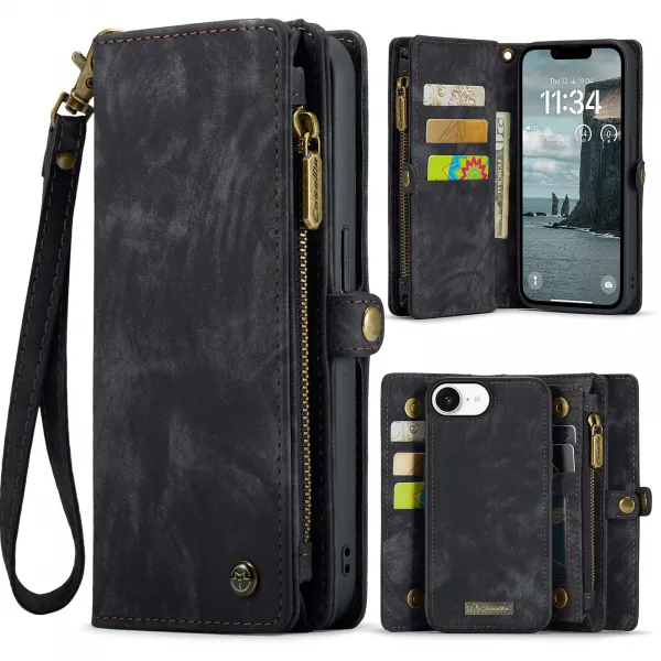WALLET Ochranný kryt s peňaženkou 2v1 pre Apple iPhone 16e / iPhone 17e čierny