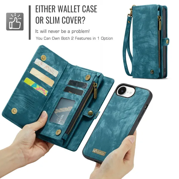 WALLET Ochranný kryt s peňaženkou 2v1 pre Apple iPhone 16e / iPhone 17e modrý