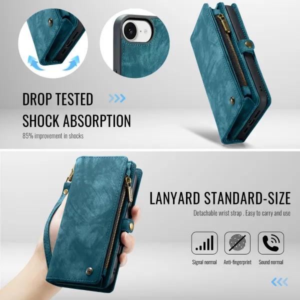 WALLET Ochranný kryt s peňaženkou 2v1 pre Apple iPhone 16e / iPhone 17e modrý