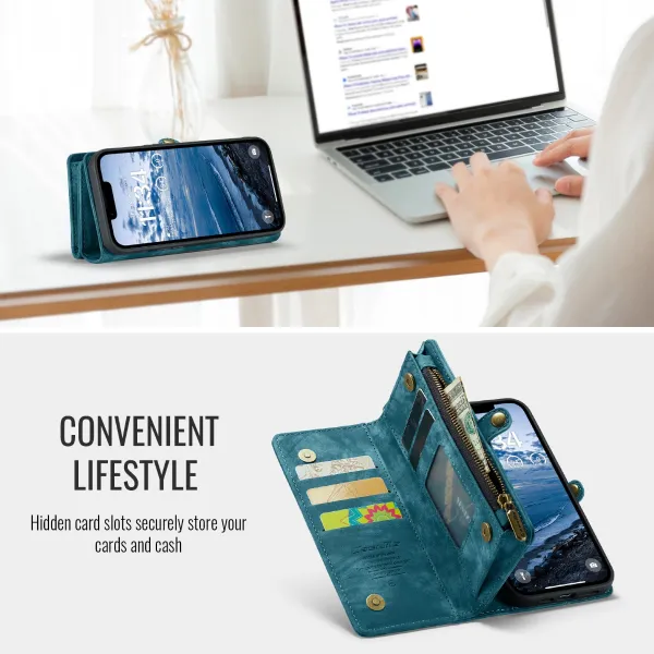 WALLET Ochranný kryt s peňaženkou 2v1 pre Apple iPhone 16e / iPhone 17e modrý