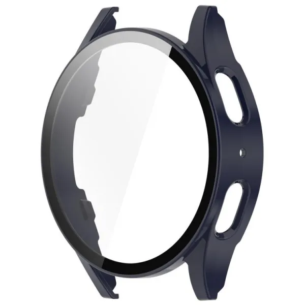 PC FULL COVER Plastový kryt so sklom pre Samsung Galaxy Watch 7 40mm tmavomodrý