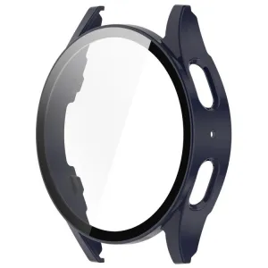 PC FULL COVER Plastový kryt so sklom pre Samsung Galaxy Watch 7 40mm tmavomodrý