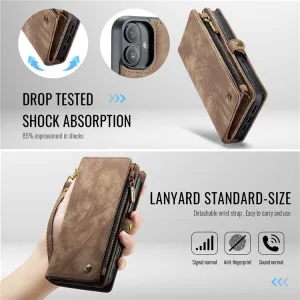 WALLET Ochranný kryt s peňaženkou 2v1 pre Apple iPhone 16 Plus hnedý