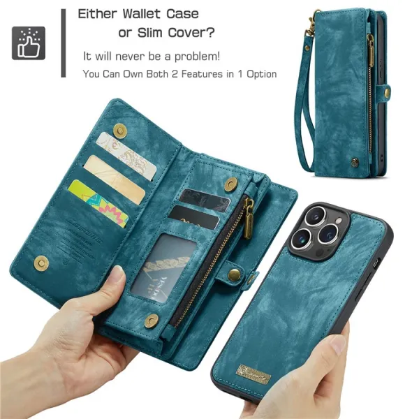 WALLET Ochranný kryt s peňaženkou 2v1 pre Apple iPhone 16 Pro modrý