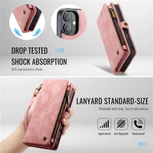 WALLET Ochranný kryt s peňaženkou 2v1 pre Apple iPhone 16 Plus ružový