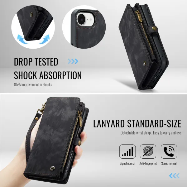 WALLET Ochranný kryt s peňaženkou 2v1 pre Apple iPhone 16e / iPhone 17e čierny
