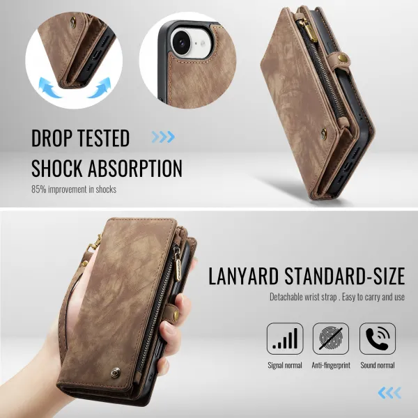 WALLET Ochranný kryt s peňaženkou 2v1 pre Apple iPhone 16e / iPhone 17e hnedý