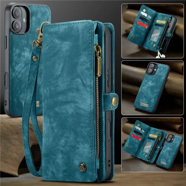WALLET Ochranný kryt s peňaženkou 2v1 pre Apple iPhone 16 Plus modrý