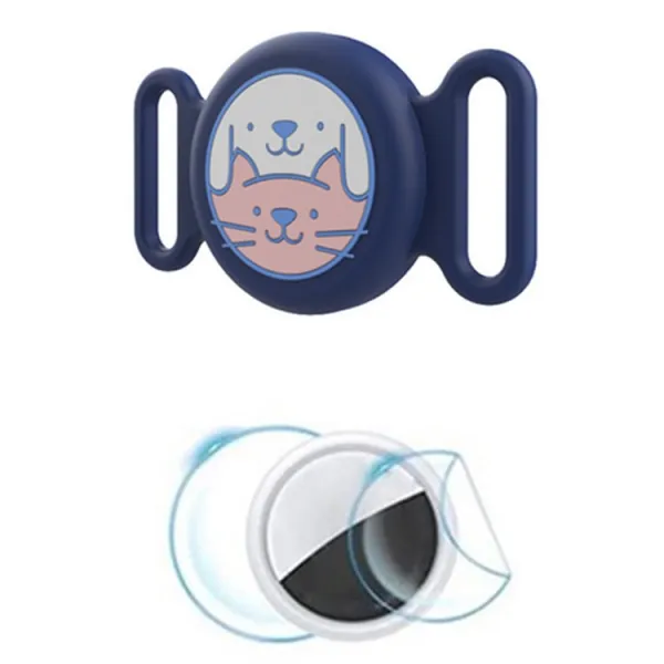 PROTEMIO PET LOCATE Obal pre Apple AirTag na obojok psa / mačky tmavomodrý