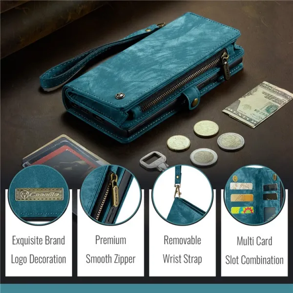 WALLET Ochranný kryt s peňaženkou 2v1 pre Apple iPhone 16 Plus modrý