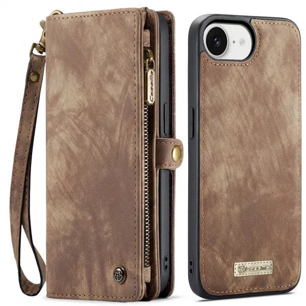 WALLET Ochranný kryt s peňaženkou 2v1 pre Apple iPhone 16e / iPhone 17e hnedý