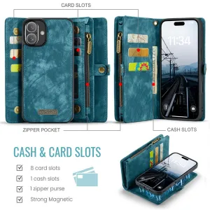 WALLET Ochranný kryt s peňaženkou 2v1 pre Apple iPhone 16 Plus modrý