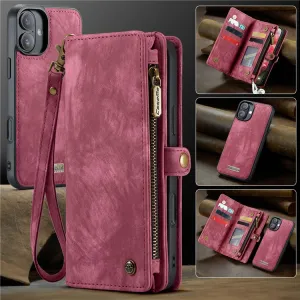 WALLET Ochranný kryt s peňaženkou 2v1 pre Apple iPhone 16 Plus červený