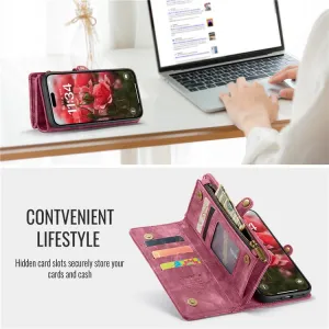WALLET Ochranný kryt s peňaženkou 2v1 pre Apple iPhone 16 Plus červený