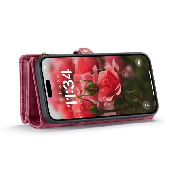 WALLET Ochranný kryt s peňaženkou 2v1 pre Apple iPhone 16 Plus červený