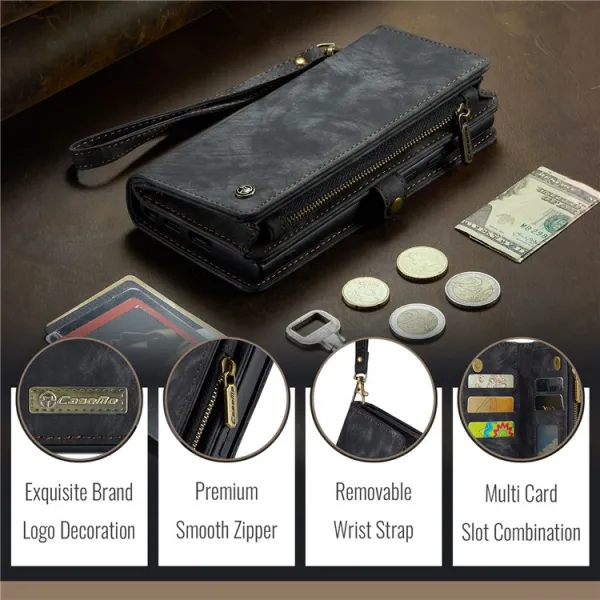 WALLET Ochranný kryt s peňaženkou 2v1 pre Apple iPhone 16 Plus čierny