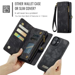 WALLET Ochranný kryt s peňaženkou 2v1 pre Apple iPhone 16 Plus čierny