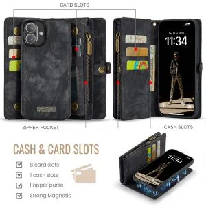 WALLET Ochranný kryt s peňaženkou 2v1 pre Apple iPhone 16 Plus čierny