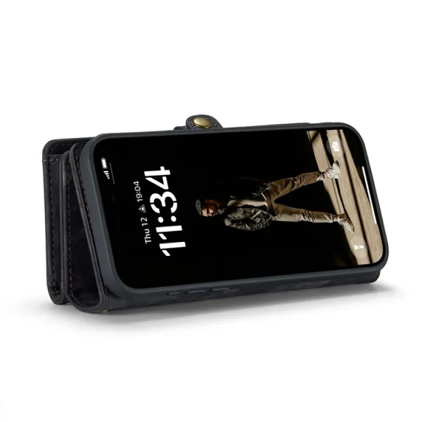 WALLET Ochranný kryt s peňaženkou 2v1 pre Apple iPhone 16 Plus čierny