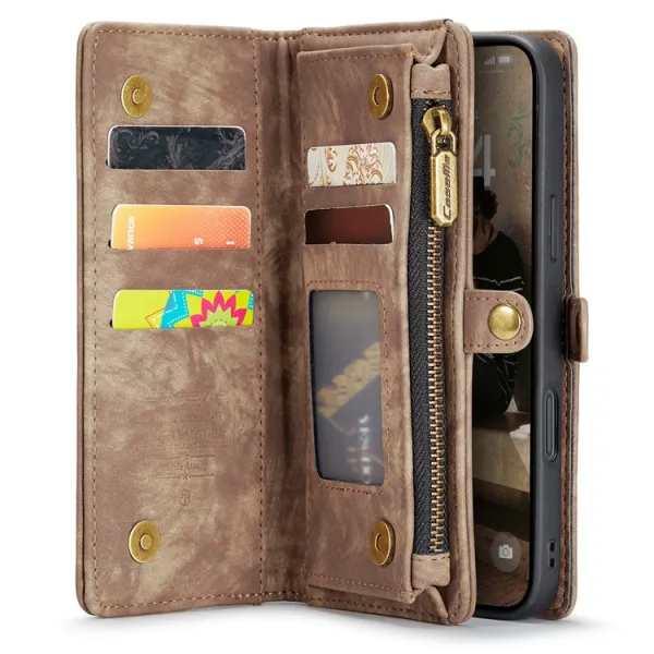 WALLET Ochranný kryt s peňaženkou 2v1 pre Apple iPhone 16 hnedý