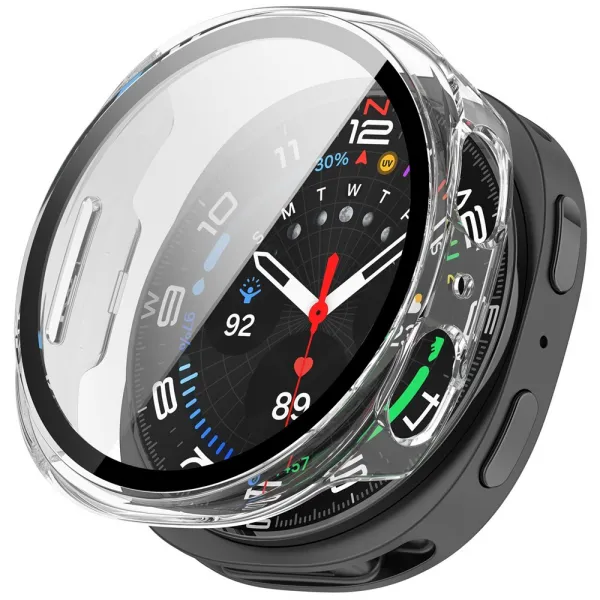 PC FULL COVER Plastový kryt so sklom pre Samsung Galaxy Watch8 44mm priehľadný