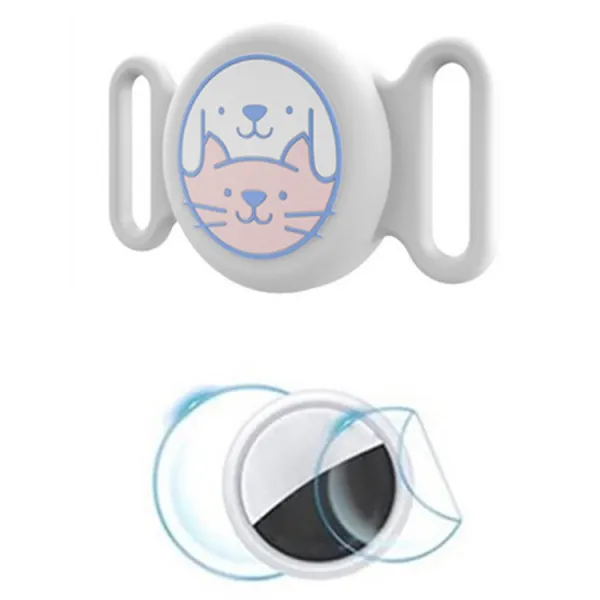 PROTEMIO PET LOCATE Obal pre Apple AirTag na obojok psa / mačky biely
