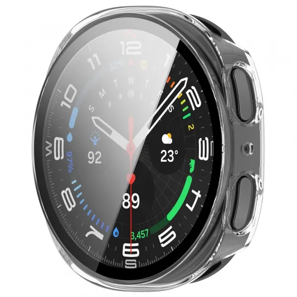PC FULL COVER Plastový kryt so sklom pre Samsung Galaxy Watch8 44mm priehľadný