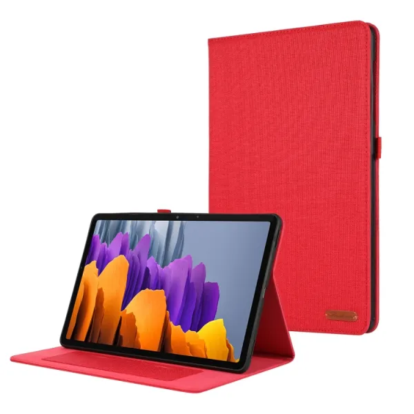 FABRIC Zaklápací kryt pre Samsung Galaxy Tab S9 FE / Tab S10 FE / Tab S10 Lite červený