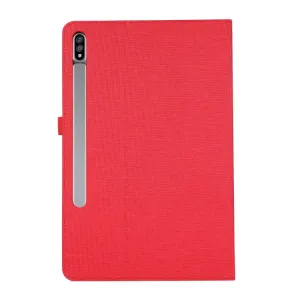 FABRIC Zaklápací kryt pre Samsung Galaxy Tab S9 FE / Tab S10 FE / Tab S10 Lite červený