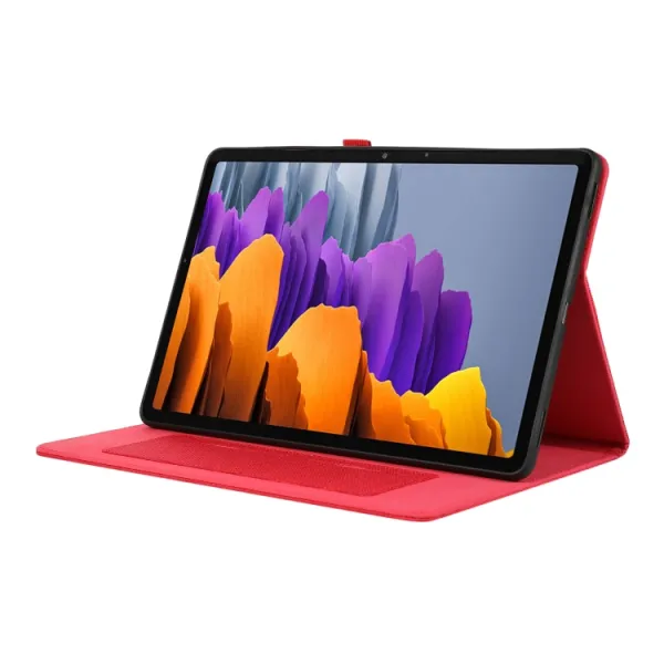 FABRIC Zaklápací kryt pre Samsung Galaxy Tab S9 FE / Tab S10 FE / Tab S10 Lite červený