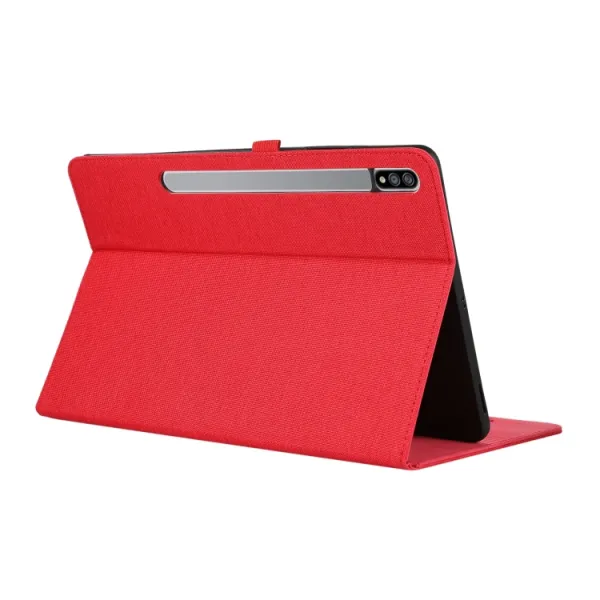 FABRIC Zaklápací kryt pre Samsung Galaxy Tab S9 FE / Tab S10 FE / Tab S10 Lite červený