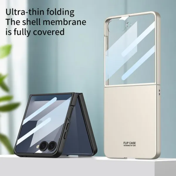 GKK Plastový kryt so sklom pre vonkajší displej Samsung Galaxy Z Flip7 5G zelený