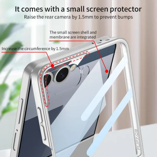 GKK Plastový kryt so sklom pre vonkajší displej Samsung Galaxy Z Flip7 5G zelený
