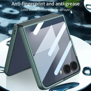 GKK Plastový kryt so sklom pre vonkajší displej Samsung Galaxy Z Flip7 5G zelený