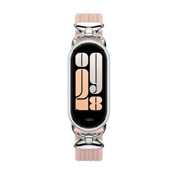 BRAIDED Nylonový remienok pre Xiaomi Smart Band 10 / 9 / 8 ružový