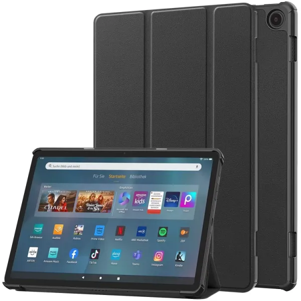LEATHER Zaklápací kryt pre Amazon Fire Max 11 čierny