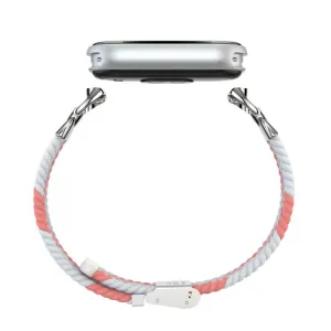 BRAIDED Nylonový remienok pre Xiaomi Smart Band 10 / 9 / 8 ružovo-biely