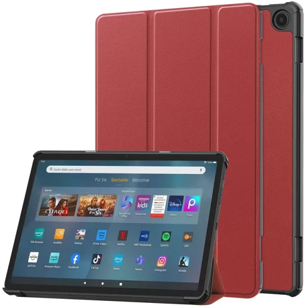 LEATHER Zaklápací kryt pre Amazon Fire Max 11 bordový