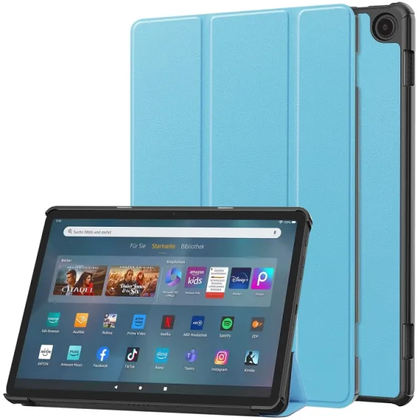 LEATHER Zaklápací kryt pre Amazon Fire Max 11 svetlomodrý