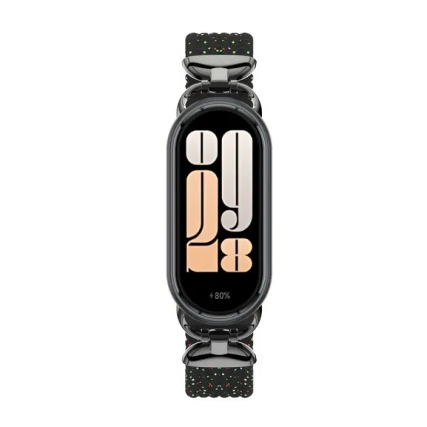 BRAIDED Nylonový remienok pre Xiaomi Smart Band 10 / 9 / 8 COLORFUL BLACK