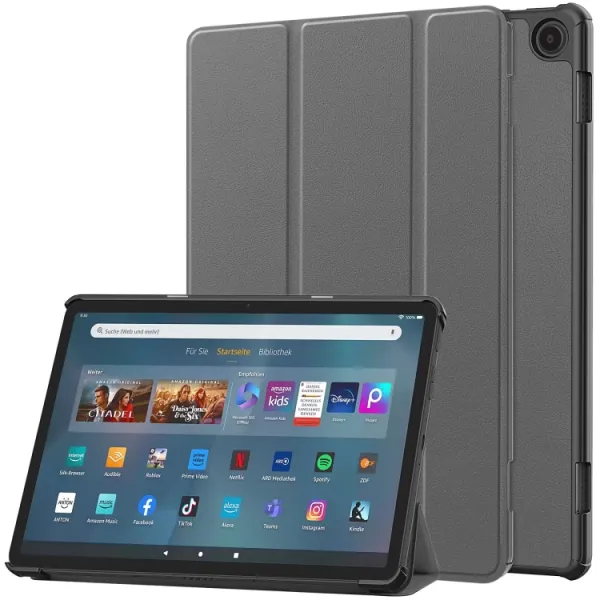 LEATHER Zaklápací kryt pre Amazon Fire Max 11 šedý