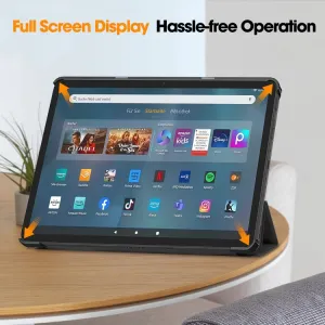 LEATHER Zaklápací kryt pre Amazon Fire Max 11 čierny