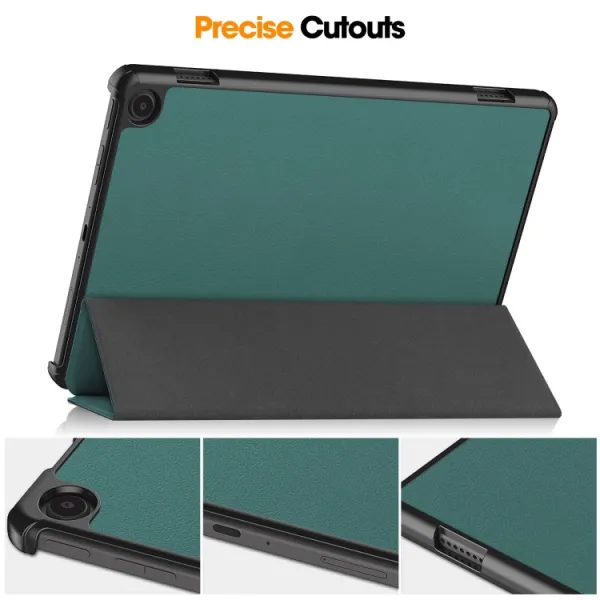 LEATHER Zaklápací kryt pre Amazon Fire Max 11 tmavozelený