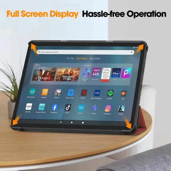 LEATHER Zaklápací kryt pre Amazon Fire Max 11 bordový